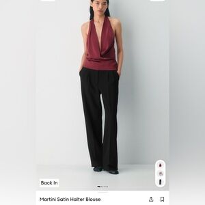 🍸 Aritzia Martini Satin Halter Top | Sleek Minimal Chic